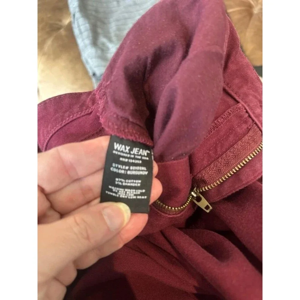 Burgundy Wax Jeans Size 14